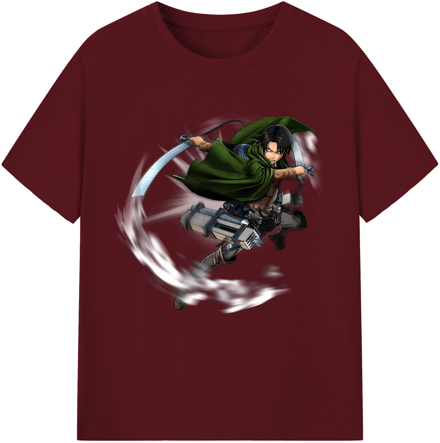 （画像用） 進撃の巨人 リヴァイ·アッカーマン Attack on Titan Levi Ackerman 綿100％半袖Tシャツ（フロントプリント）